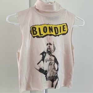 Cool Vintage Blondie Cropped Rock and Roll
Turtle Neck Tank Tee